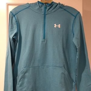 NWOT Under Armour Teal Color Hooded Quarter Zip Like Size Women’s Small Boys L.